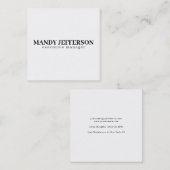Professioneel elegant modern minimalistisch voeg n vierkante visitekaartje (Voorkant / Achterkant)