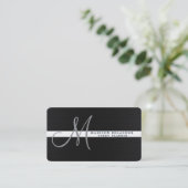 Professioneel Elegant Modern Monogram Houten Visitekaartje (Staand voorkant)