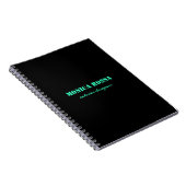 Professioneel Elegant Modern Neon Blauwgroen Zwart Notitieboek (Rechterzijde)