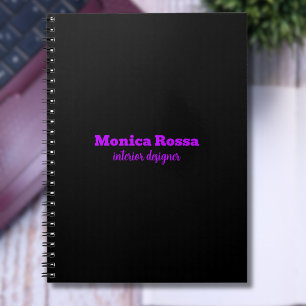 Professioneel Elegant Modern Neon Paarse Zwart Notitieboek