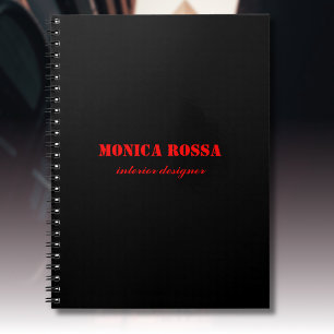 Professioneel Elegant Modern Neon Rood Zwart Notitieboek