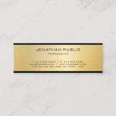 Professioneel Elegant Modern QR Code Zwart en Goud Mini Visitekaartje (Voorkant)