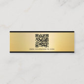 Professioneel Elegant Modern QR Code Zwart en Goud Mini Visitekaartje (Achterkant)