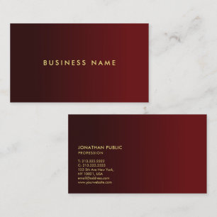 Professioneel Elegant Modern Rood En Goud Template Visitekaartje