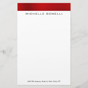 Professioneel elegant modern rood-wit minimalistis briefpapier