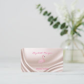 Professioneel Elegant Modern, Roze Flamingo Visitekaartje (Staand voorkant)