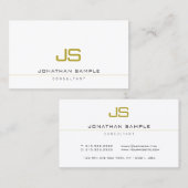 Professioneel Elegant Modern Sjabloon Monogram Visitekaartje (Voorkant / Achterkant)