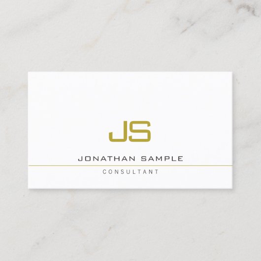 Professioneel Elegant Modern Sjabloon Monogram Visitekaartje (Voorkant)