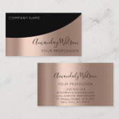 Professioneel elegant modern zwart elegant metaal visitekaartje (Voorkant / Achterkant)