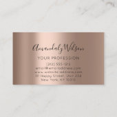 Professioneel elegant modern zwart elegant metaal visitekaartje (Achterkant)