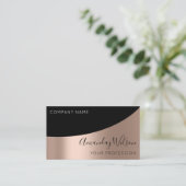 Professioneel elegant modern zwart elegant metaal visitekaartje (Staand voorkant)