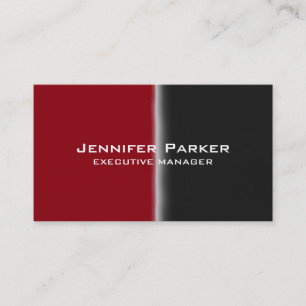 Professioneel Elegant Modern Zwart Rood Stijlvol Visitekaartje