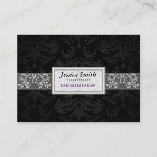 Professioneel elegant, modern, zwart visitekaartje (Voorkant)