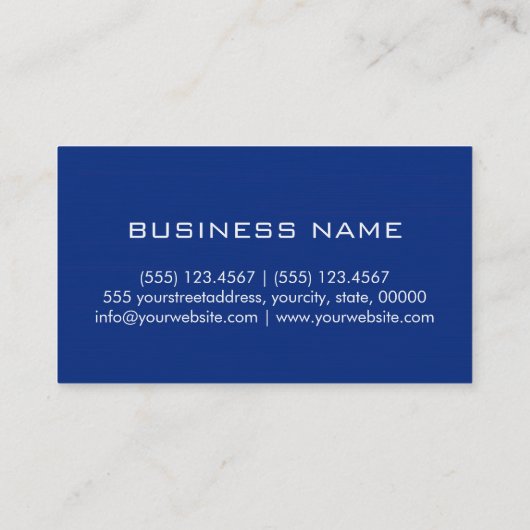 Professioneel Elegant Monogram Duidelijk Donkerbla Visitekaartje (Achterkant)