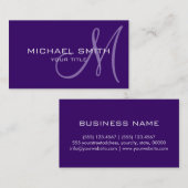 Professioneel Elegant Monogram Duidelijk Violet Visitekaartje (Voorkant / Achterkant)