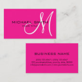 Professioneel Elegant Monogram Gewoon Roze Visitekaartje (Voorkant / Achterkant)