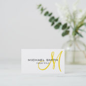 Professioneel Elegant Monogram Gewoon Wit Visitekaartje (Staand voorkant)