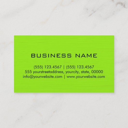 Professioneel elegant monogram in Lime Green Visitekaartje (Achterkant)