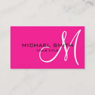 Professioneel elegant monogram in roze visitekaartje