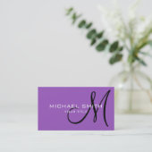 Professioneel elegant monogram Lila Visitekaartje (Staand voorkant)