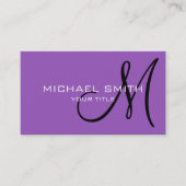 Professioneel elegant monogram Lila Visitekaartje (Voorkant)
