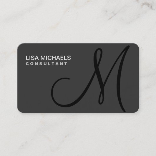 Professioneel elegant monogram Makeup Artiest Blac Visitekaartje (Voorkant)