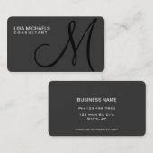 Professioneel elegant monogram Makeup Artiest Blac Visitekaartje (Voorkant / Achterkant)