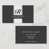 Professioneel elegant monogram Makeup Artiest Blac Visitekaartje (Voorkant / Achterkant)