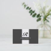 Professioneel elegant monogram Makeup Artiest Blac Visitekaartje (Staand voorkant)