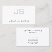 Professioneel elegant monogram Modern Chic Plain Visitekaartje (Voorkant / Achterkant)