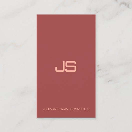 Professioneel elegant monogram verticaal modern visitekaartje (Voorkant)
