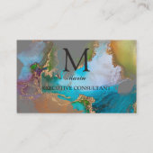 Professioneel elegant monogram visitekaartje (Achterkant)