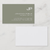 Professioneel elegant monogramme Modern Visitekaartje (Voorkant / Achterkant)