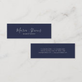 Professioneel Elegant Navyblauw Mini Visitekaartje (Voorkant / Achterkant)