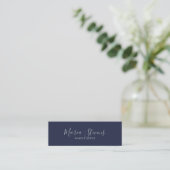 Professioneel Elegant Navyblauw Mini Visitekaartje (Staand voorkant)