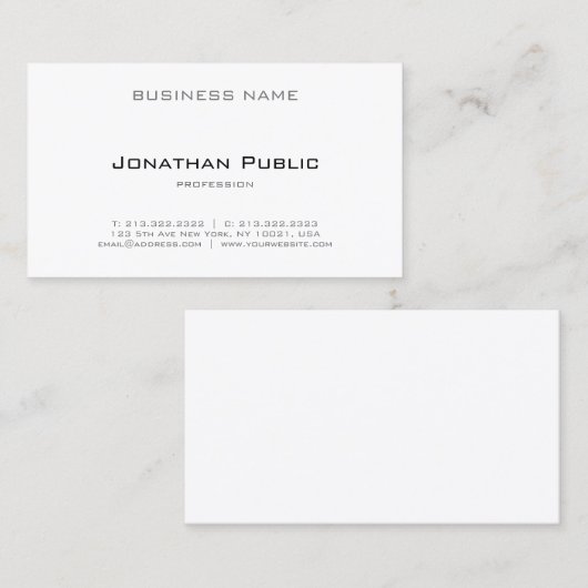Professioneel elegant ontwerp Modern Minimale Klei Visitekaartje (Voorkant / Achterkant)