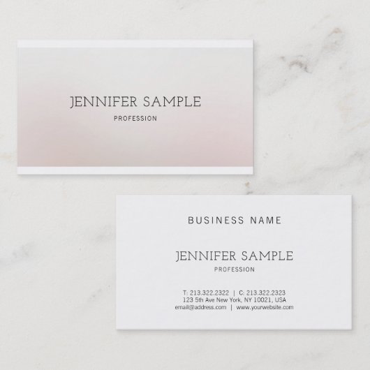 Professioneel elegant ontwerp Modern Plain Luxe Visitekaartje (Voorkant / Achterkant)