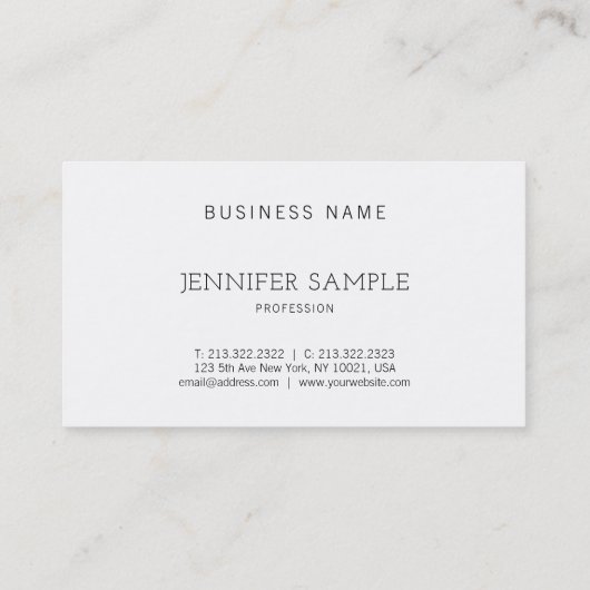 Professioneel elegant ontwerp Modern Plain Luxe Visitekaartje (Achterkant)