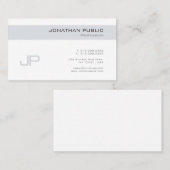 Professioneel Elegant Ontwerp Monogram Duidelijke  Visitekaartje (Voorkant / Achterkant)