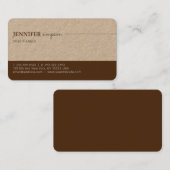Professioneel Elegant Professioneel Kraft Bruin Visitekaartje (Voorkant / Achterkant)