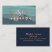 Professioneel elegant Roos Gold Hearts Klantenkaartje (Voorkant / Achterkant)