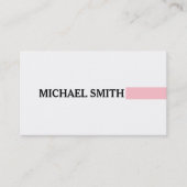 Professioneel Elegant Roze Modern Gewoon Wit Visitekaartje (Voorkant)