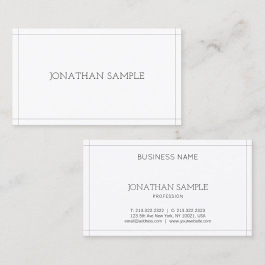 Professioneel, elegant, schoon ontwerp, modern visitekaartje (Voorkant / Achterkant)