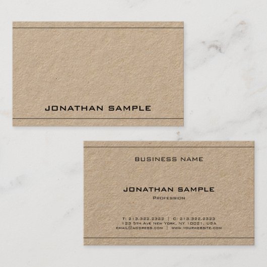 Professioneel Elegant Schoon Ontwerp Plain Luxe Visitekaartje (Voorkant / Achterkant)