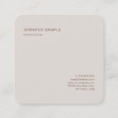 Professioneel, elegant script Modern Minimal Chic Vierkante Visitekaartje (Achterkant)
