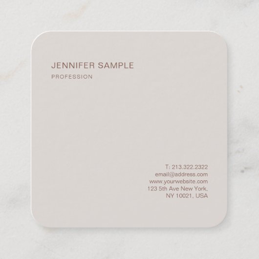 Professioneel, elegant script Modern Minimal Chic Vierkante Visitekaartje (Achterkant)