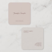 Professioneel, elegant script Modern Minimal Chic Vierkante Visitekaartje (Voorkant / Achterkant)