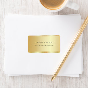 Professioneel Elegant Sjabloon Gold Modern Adres Etiket