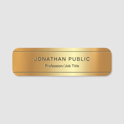 Professioneel Elegant Sjabloon Goud Emboss Effect Naamplaatje (Voorkant)