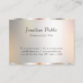 Professioneel Elegant Sjabloon Modern Script Silve Visitekaartje (Achterkant)
